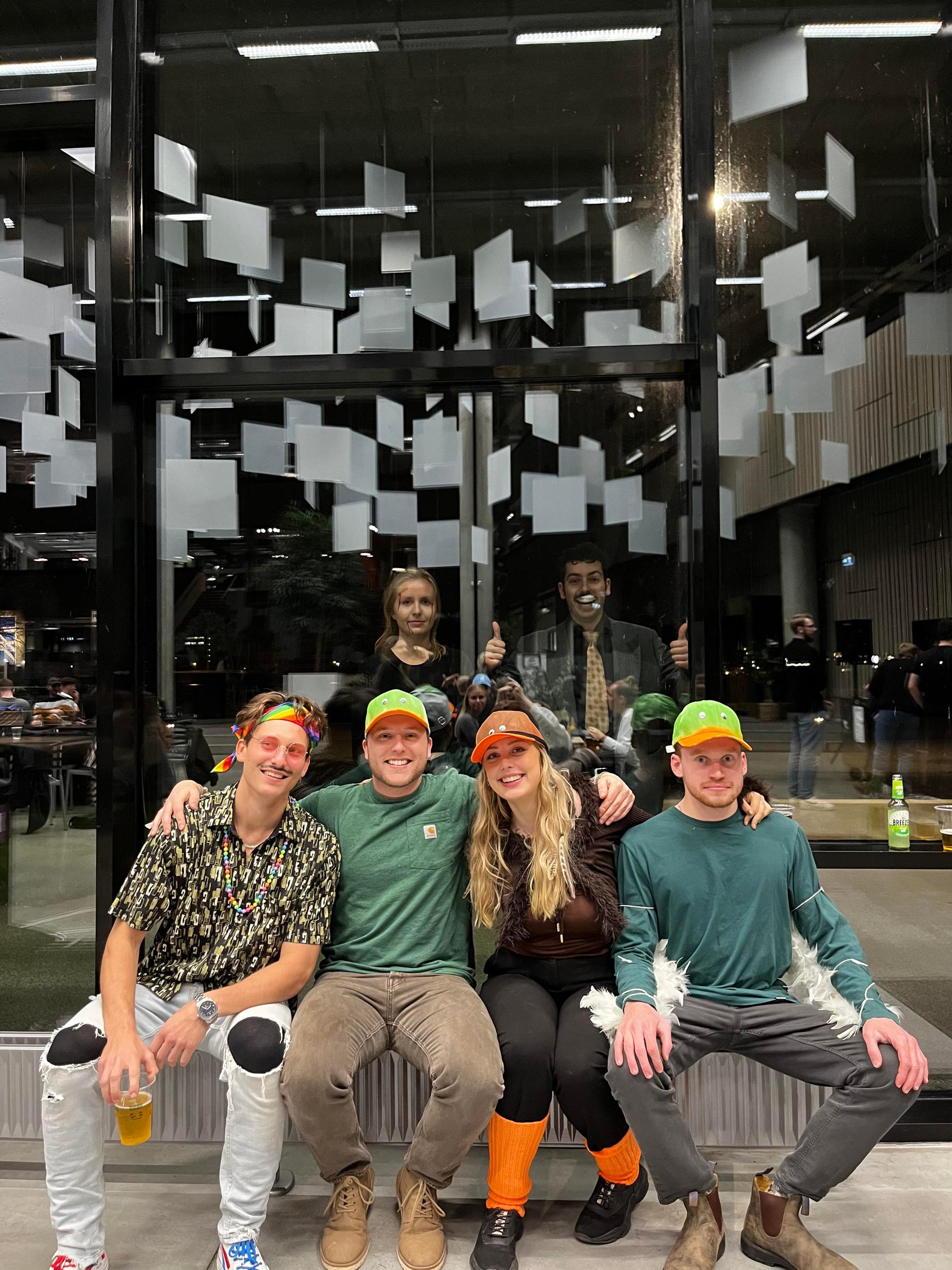 Young people celebrating Halloween 